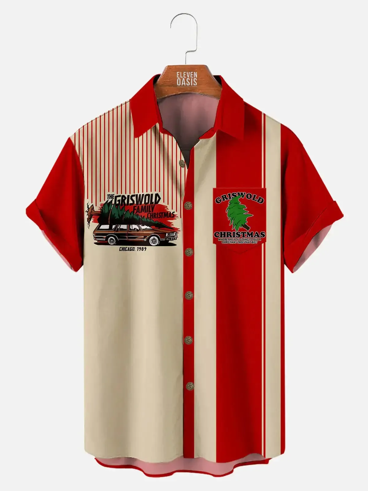 Men's Griswold Family Christmas Short Sleeve Shirt sold by Eleven Oasis