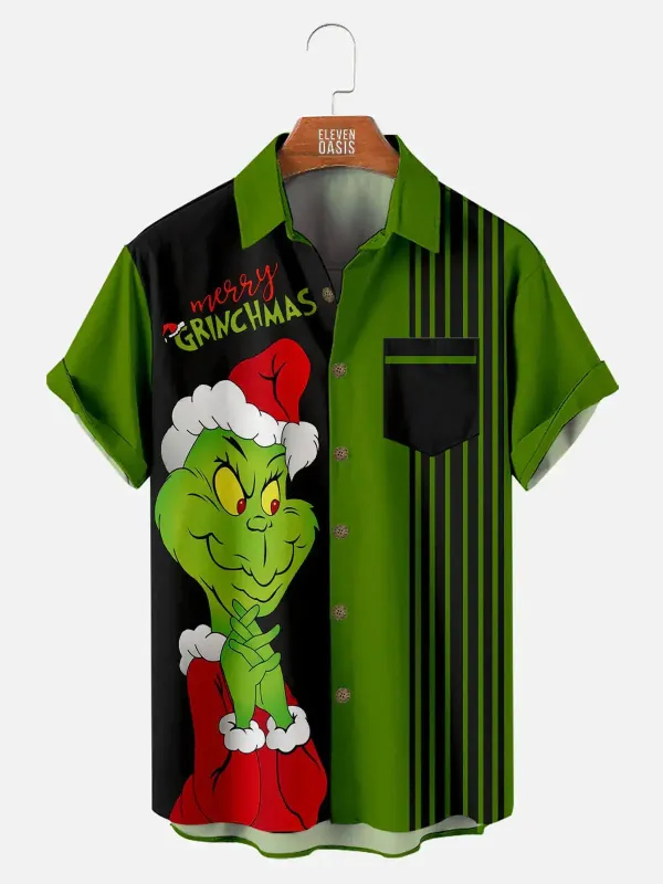 Men's Merry Grinchmas Christmas Short Sleeve Shirt sold by Eleven Oasis