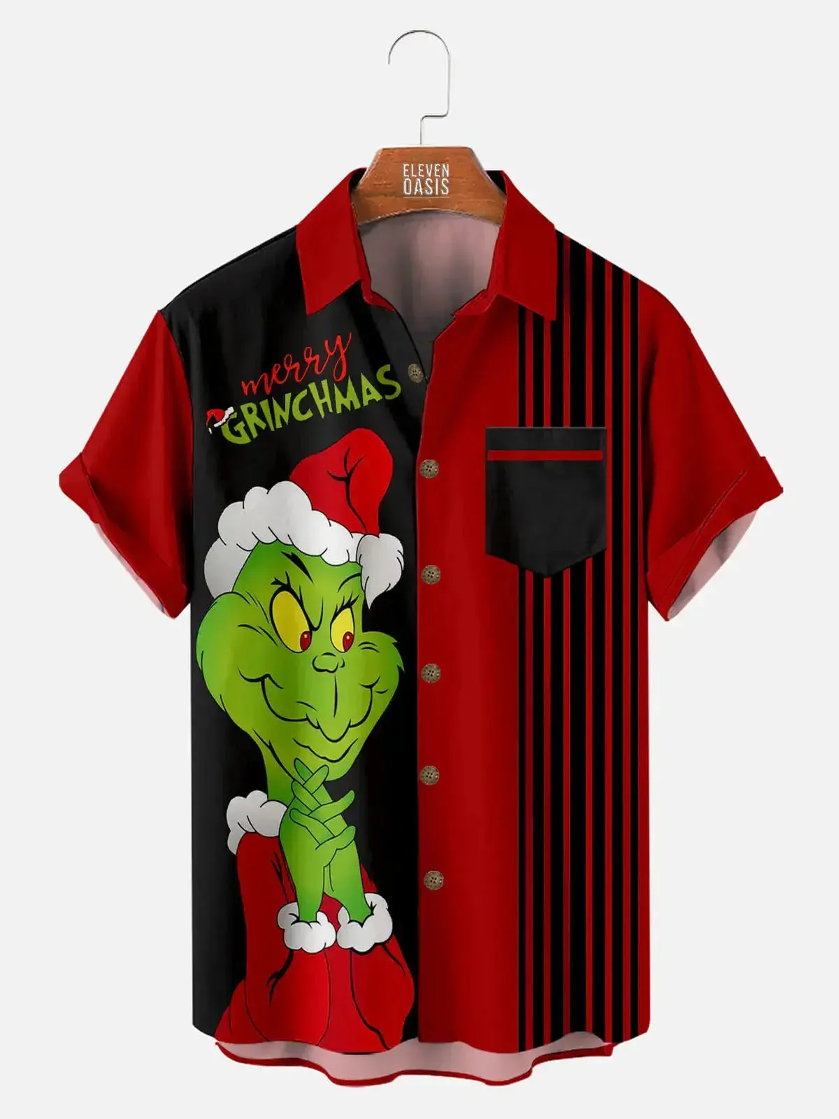 Men's Merry Grinchmas Christmas Short Sleeve Shirt sold by Eleven Oasis product image thumbnail 2