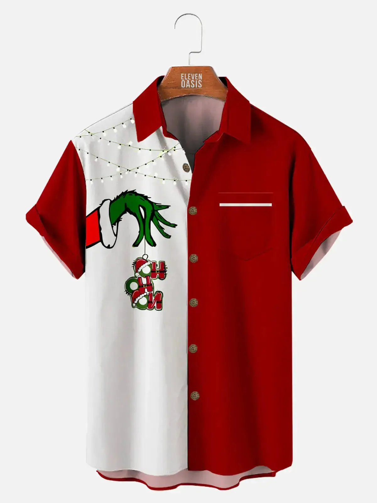 Christmas Grinch Men's Short Sleeve Shirt sold by Eleven Oasis