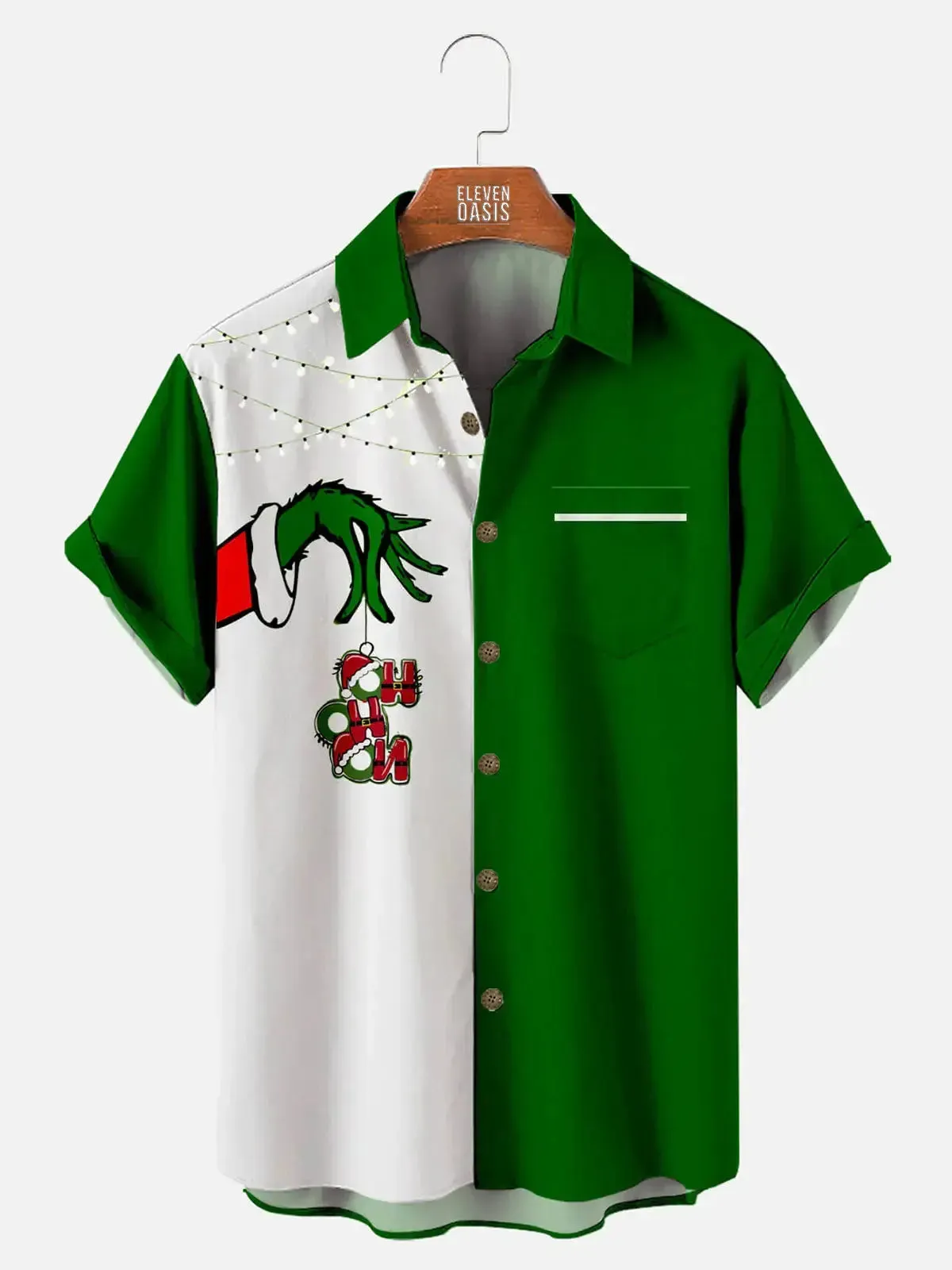 Christmas Grinch Men's Short Sleeve Shirt sold by Eleven Oasis product image thumbnail 2