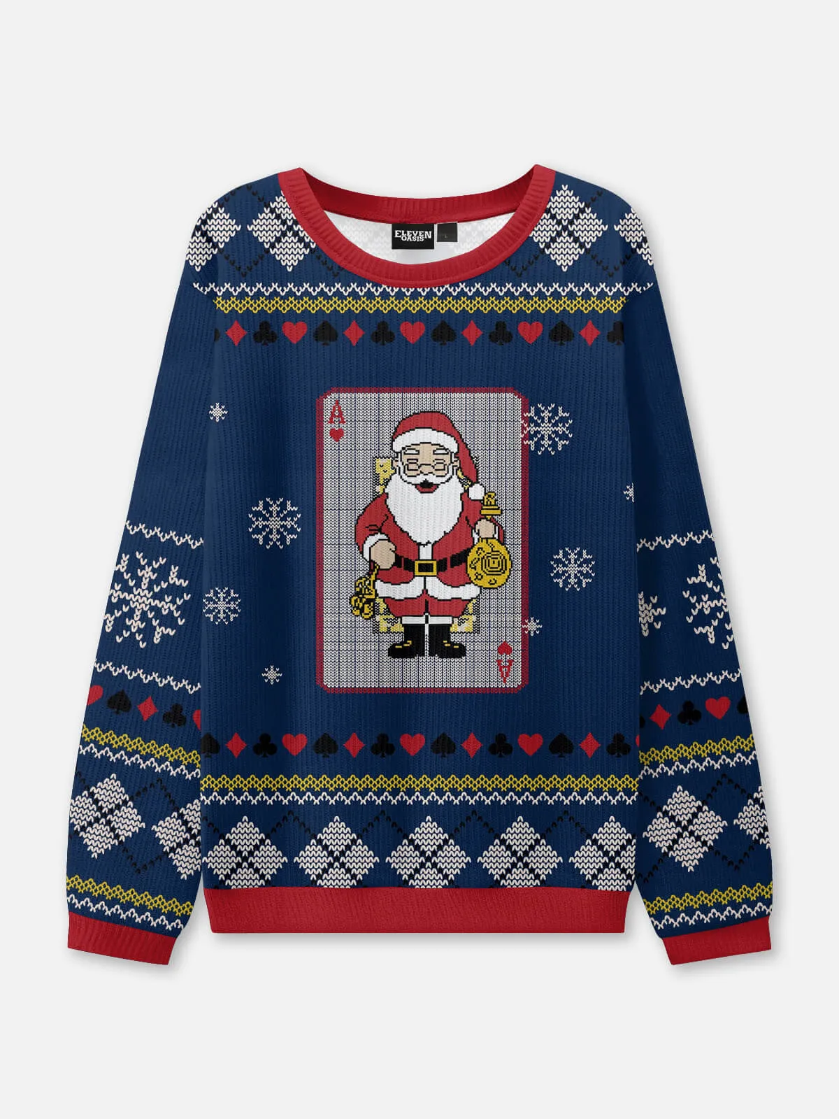 Ace of Santa Ugly Christmas Sweatshirt sold by Eleven Oasis