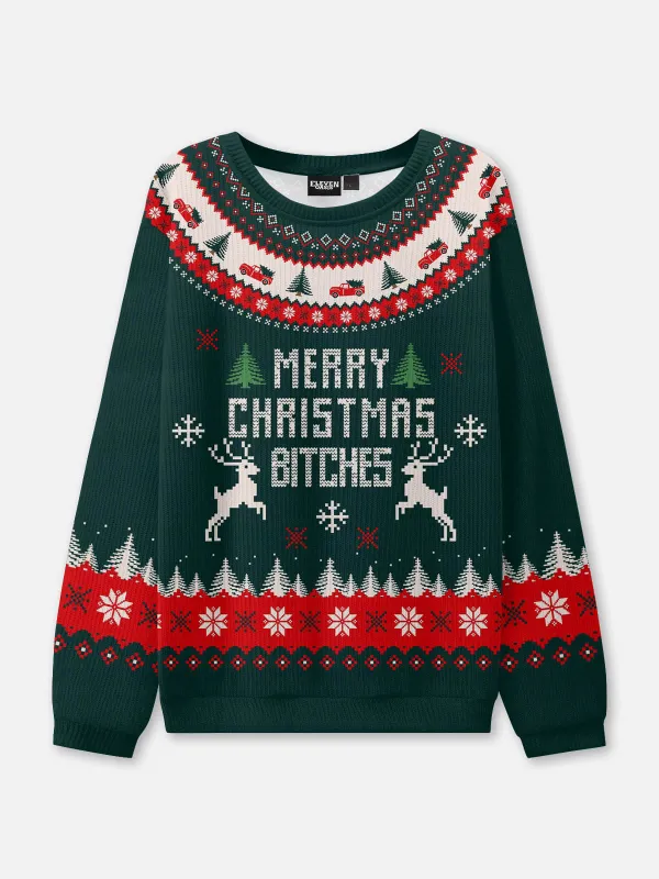 Merry Christmas Bitches Ugly Sweater sold by Eleven Oasis