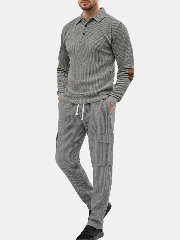Men's Polo Sweatshirt Cargo Lounge Set sold by Eleven Oasis