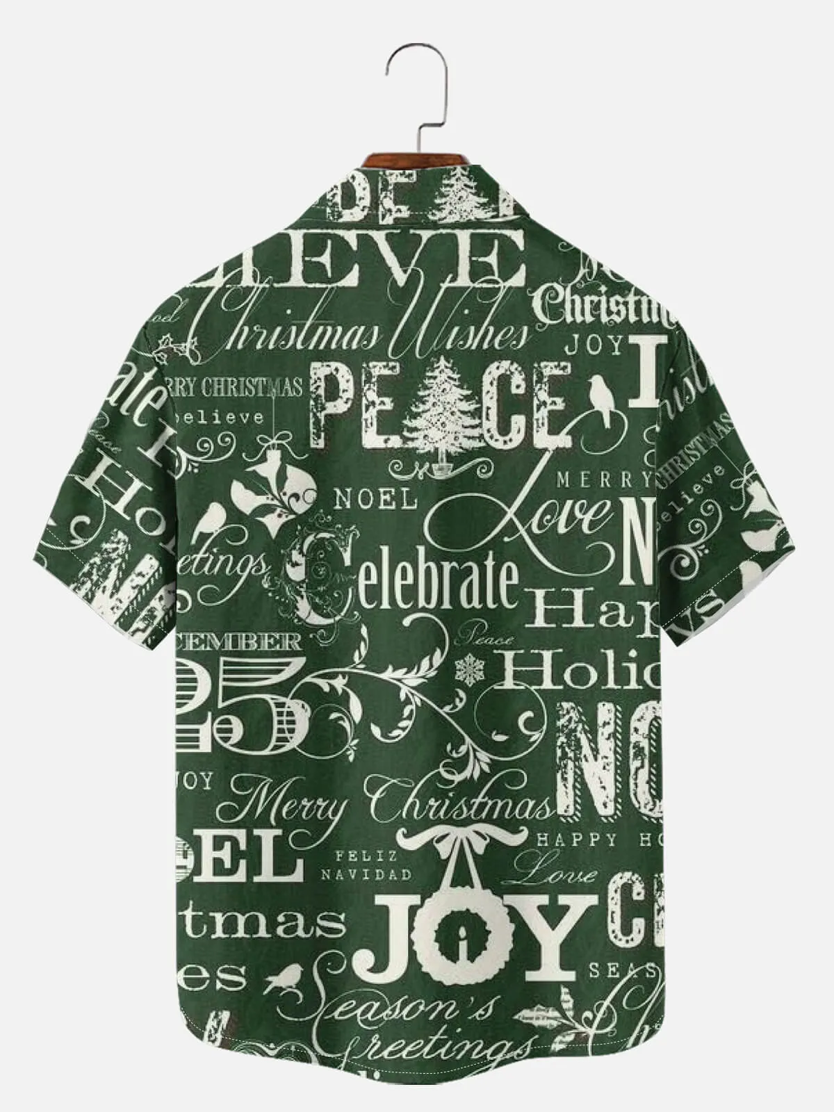 Men's Christmas Typography Joy Short Sleeve Shirt sold by Eleven Oasis product image thumbnail 3