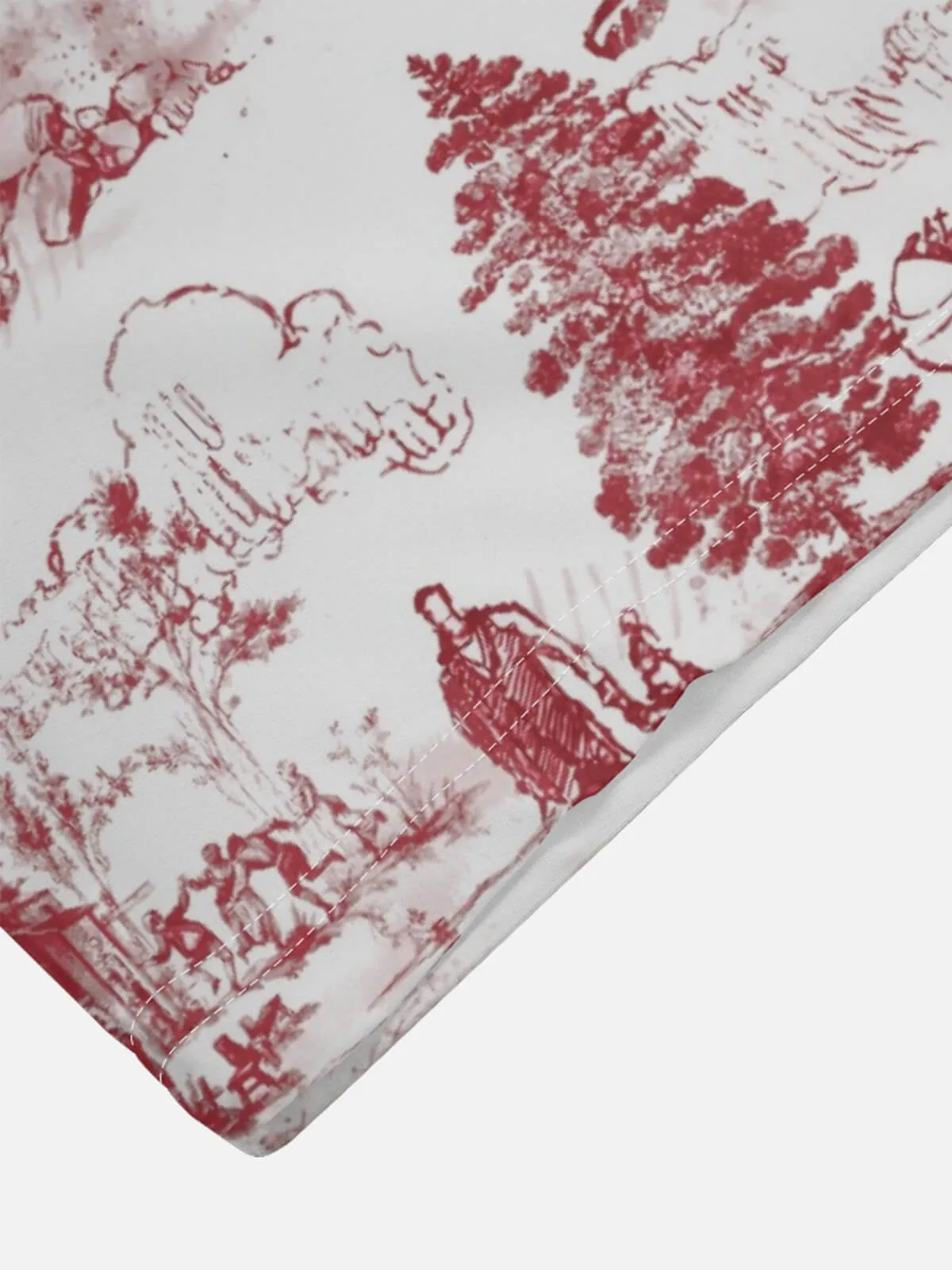 Men's Vintage Santa Toile Print Short Sleeve Shirt sold by Eleven Oasis product image thumbnail 4