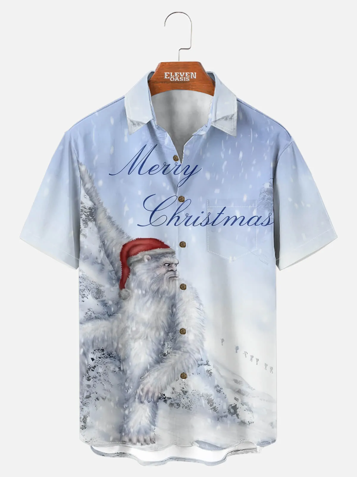 Men's Yeti Merry Christmas Short Sleeve Shirt sold by Eleven Oasis
