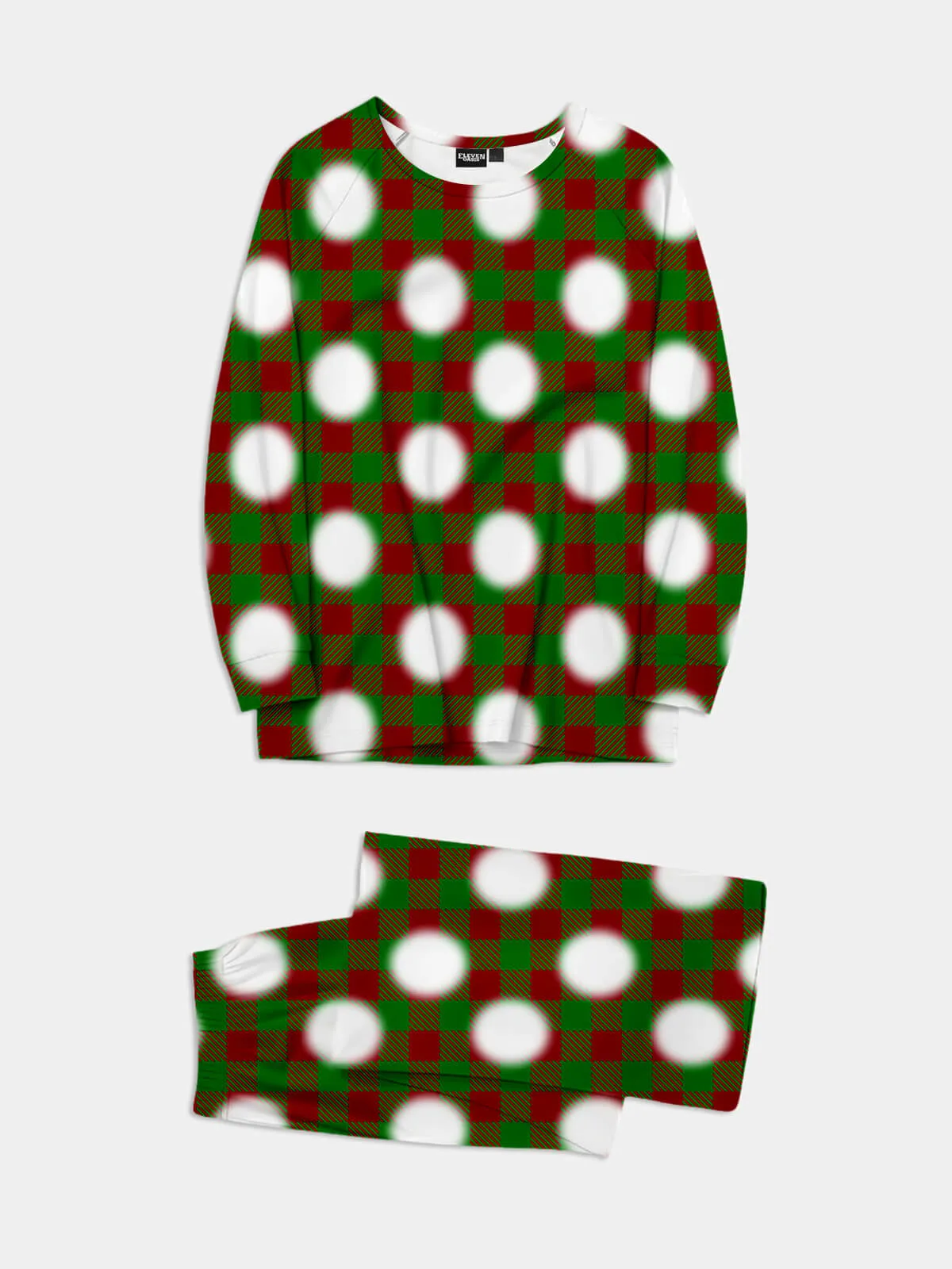 Custom Face Pajama Set - Christmas Plaid (Red & Green) sold by Eleven Oasis product image thumbnail 2