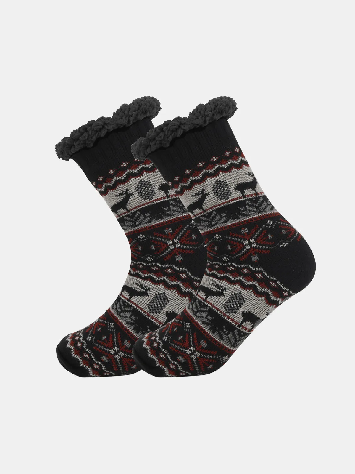 Patterned Wool-Style Slipper Socks sold by Eleven Oasis product image thumbnail 4