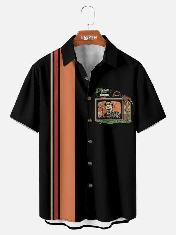 Tall Men's Creepshow Inn Horror Short Sleeve Shirt sold by Eleven Oasis