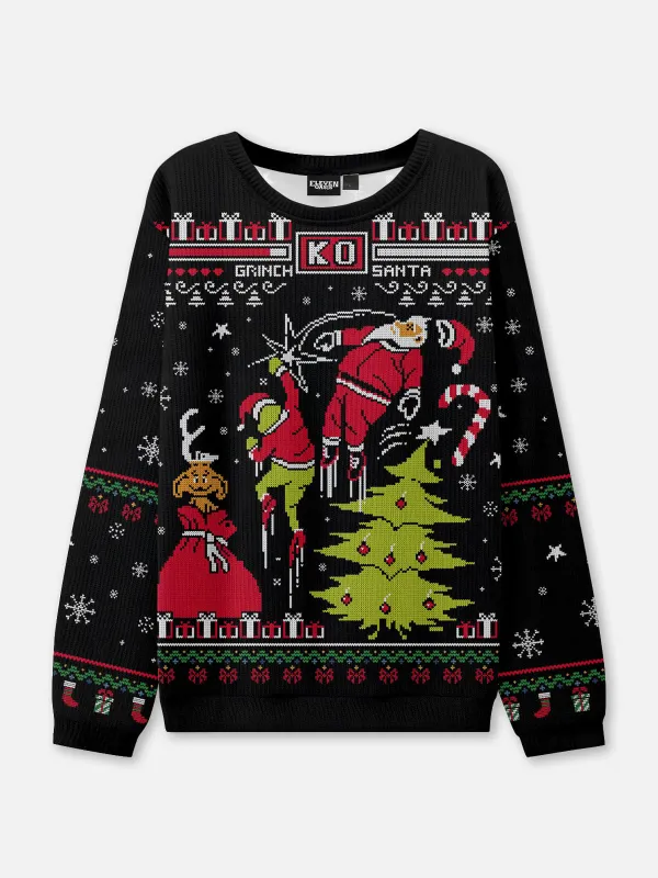 KO Christmas Fight Ugly Christmas Sweater sold by Eleven Oasis