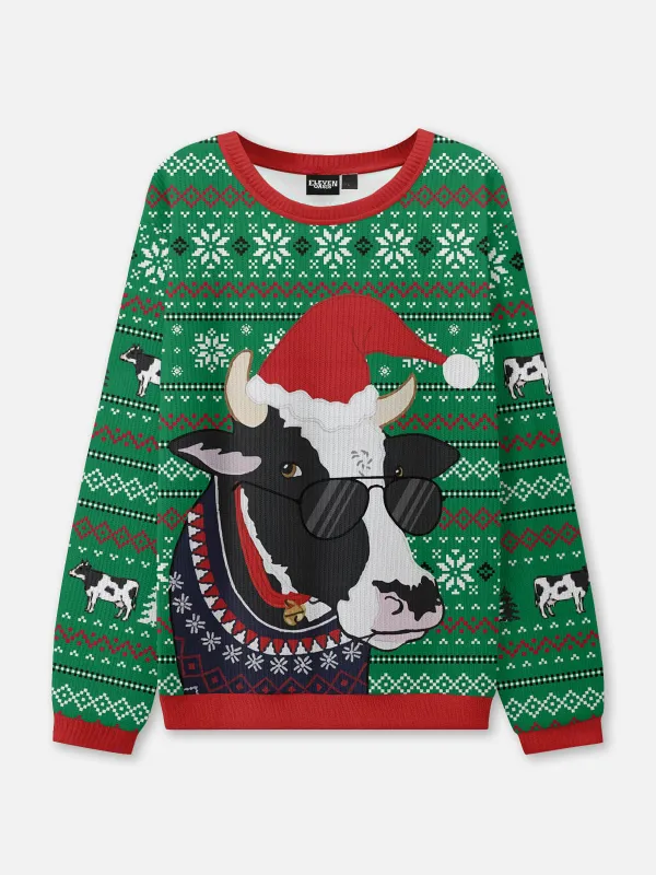 Cool Cow Ugly Christmas Sweater sold by Eleven Oasis