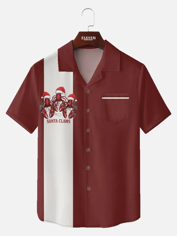 Tall Men's Santa Claws Christmas Short Sleeve Shirt sold by Eleven Oasis