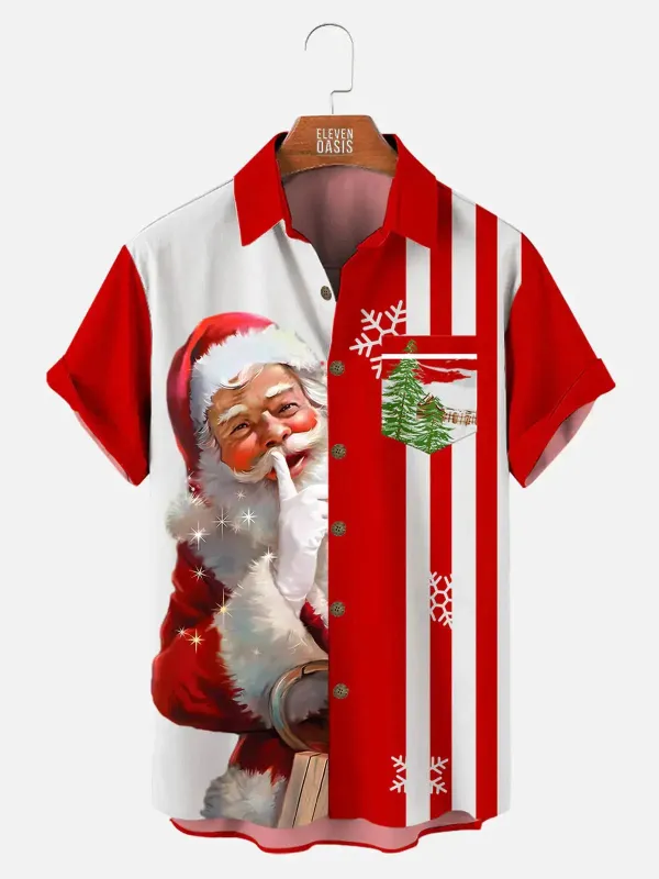 Tall Men's Shhh Santa Short Sleeve Shirt sold by Eleven Oasis