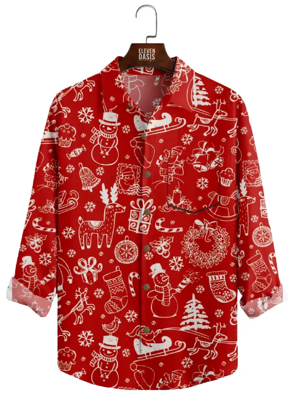 Men's Christmas Celebration Long Sleeve Shirt sold by Eleven Oasis