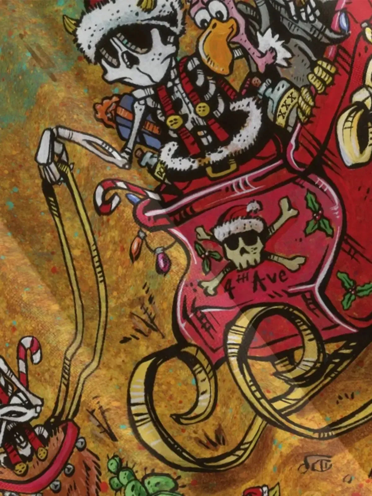 Men's Skeleton Christmas Sleigh Short Sleeve Shirt sold by Eleven Oasis product image thumbnail 3