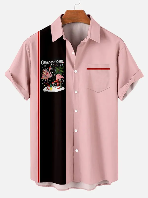 Men's Flamingo Ho-Ho Short Sleeve Shirt sold by Eleven Oasis