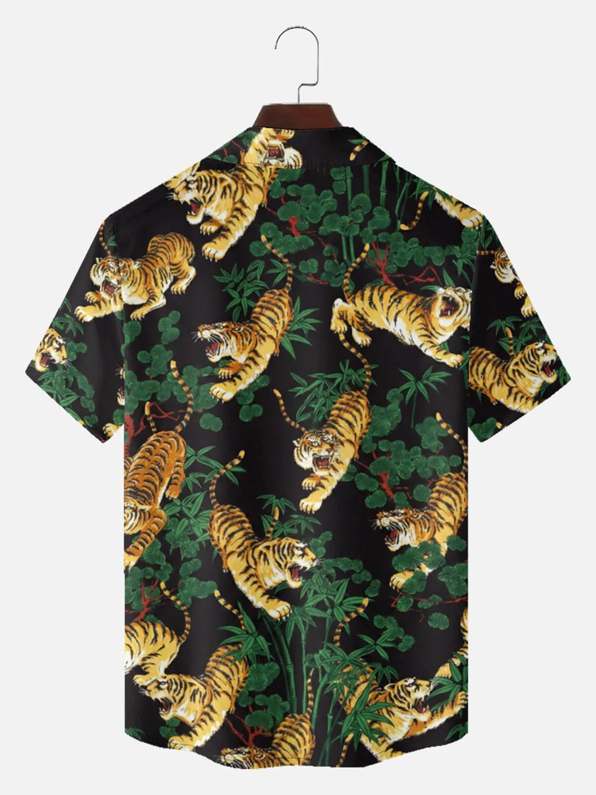 Men's Japanese Tiger & Bamboo Camp Collar Short Sleeve Shirt sold by Eleven Oasis product image thumbnail 3