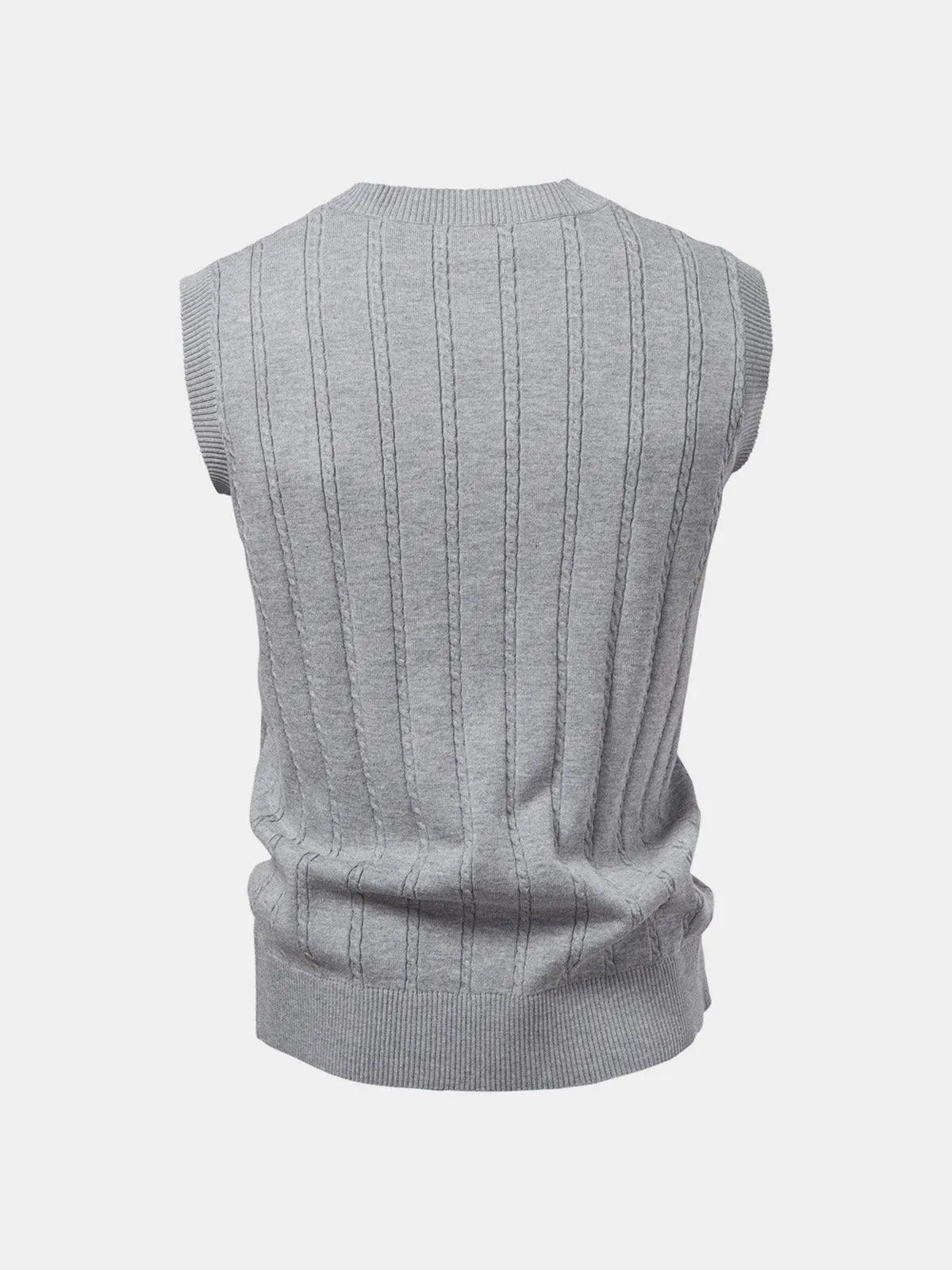 Men's Cable Knit V-Neck Sweater Vest sold by Eleven Oasis product image thumbnail 3