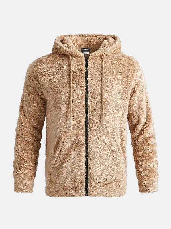 Men's Soft Sherpa Zip Hoodie Jacket sold by Eleven Oasis