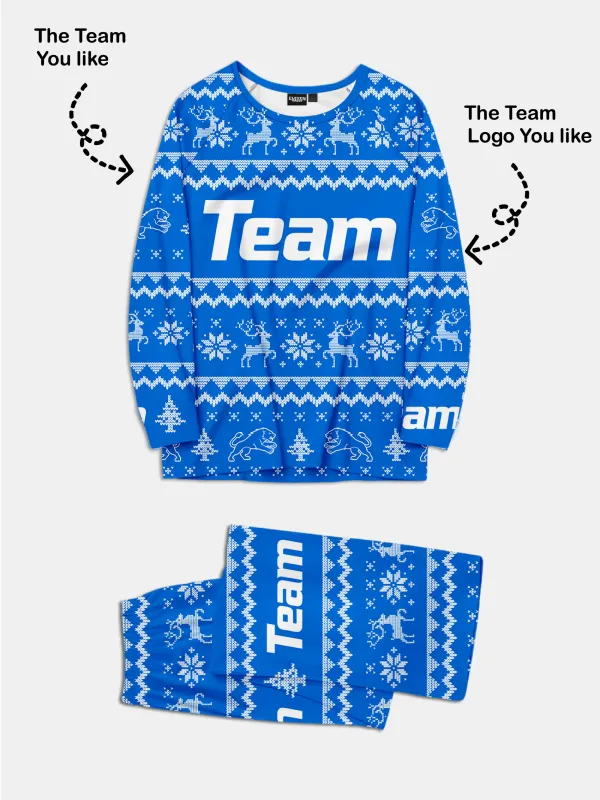 Custom American Football Team Pajama Set - Honolulu Blue made by Eleven Oasis
