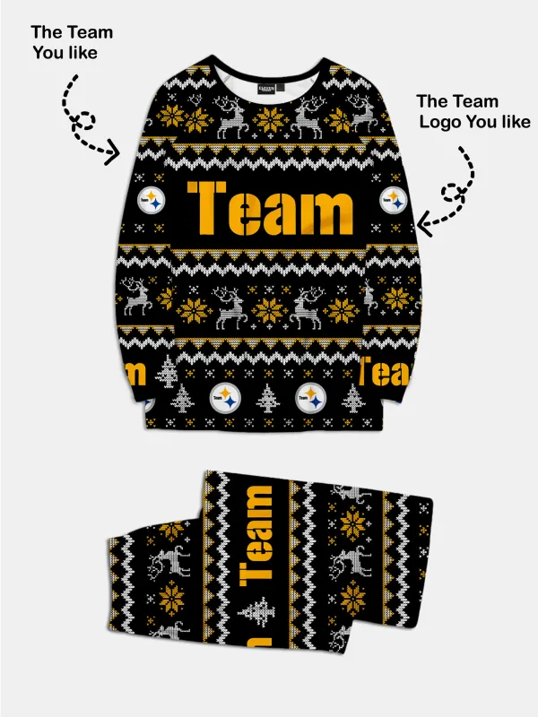 Custom American Football Team Pajama Set - Black & Gold made by Eleven Oasis
