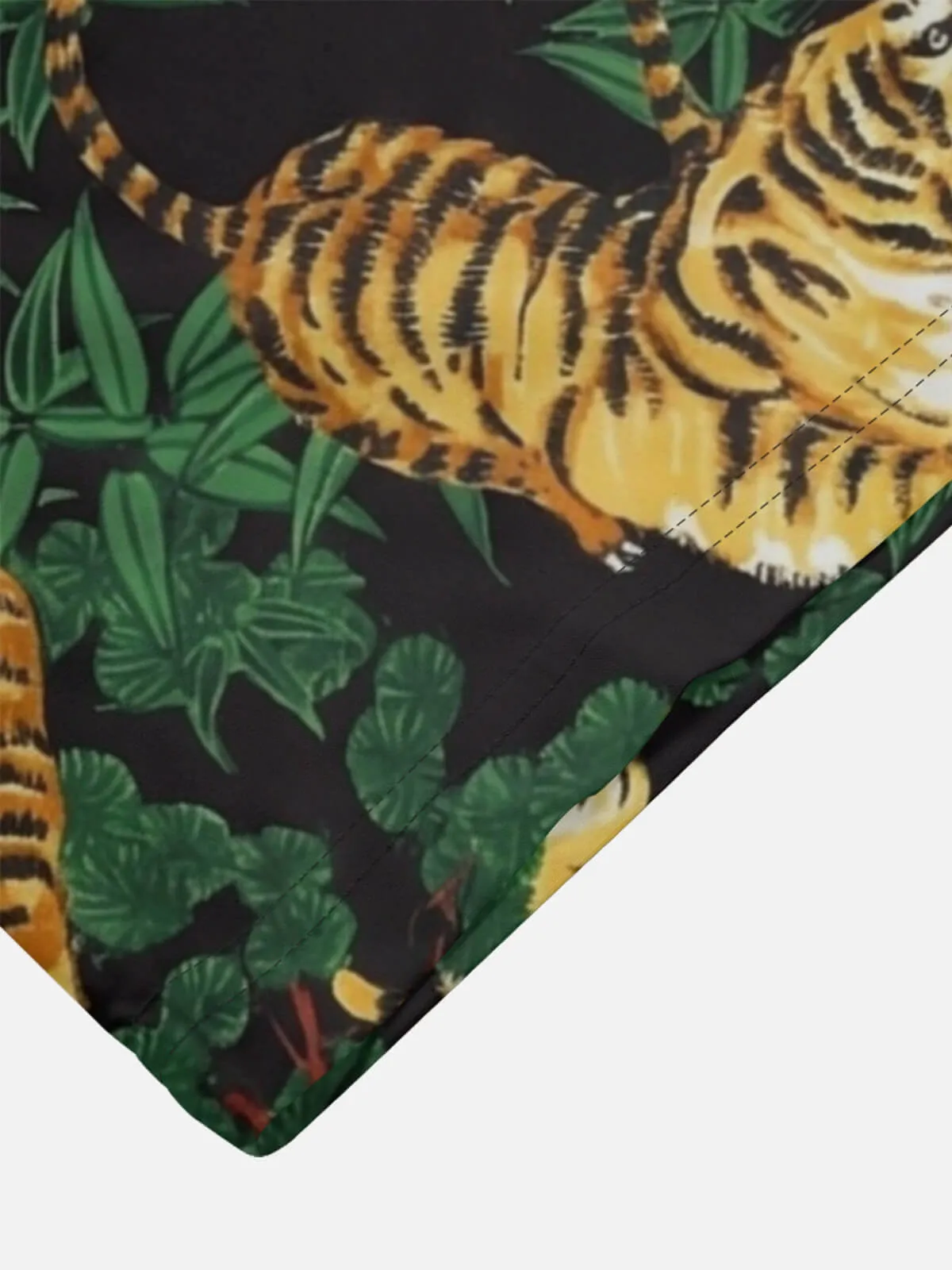 Tall Men's Japanese Tiger & Bamboo Camp Collar Short Sleeve Shirt sold by Eleven Oasis product image thumbnail 4