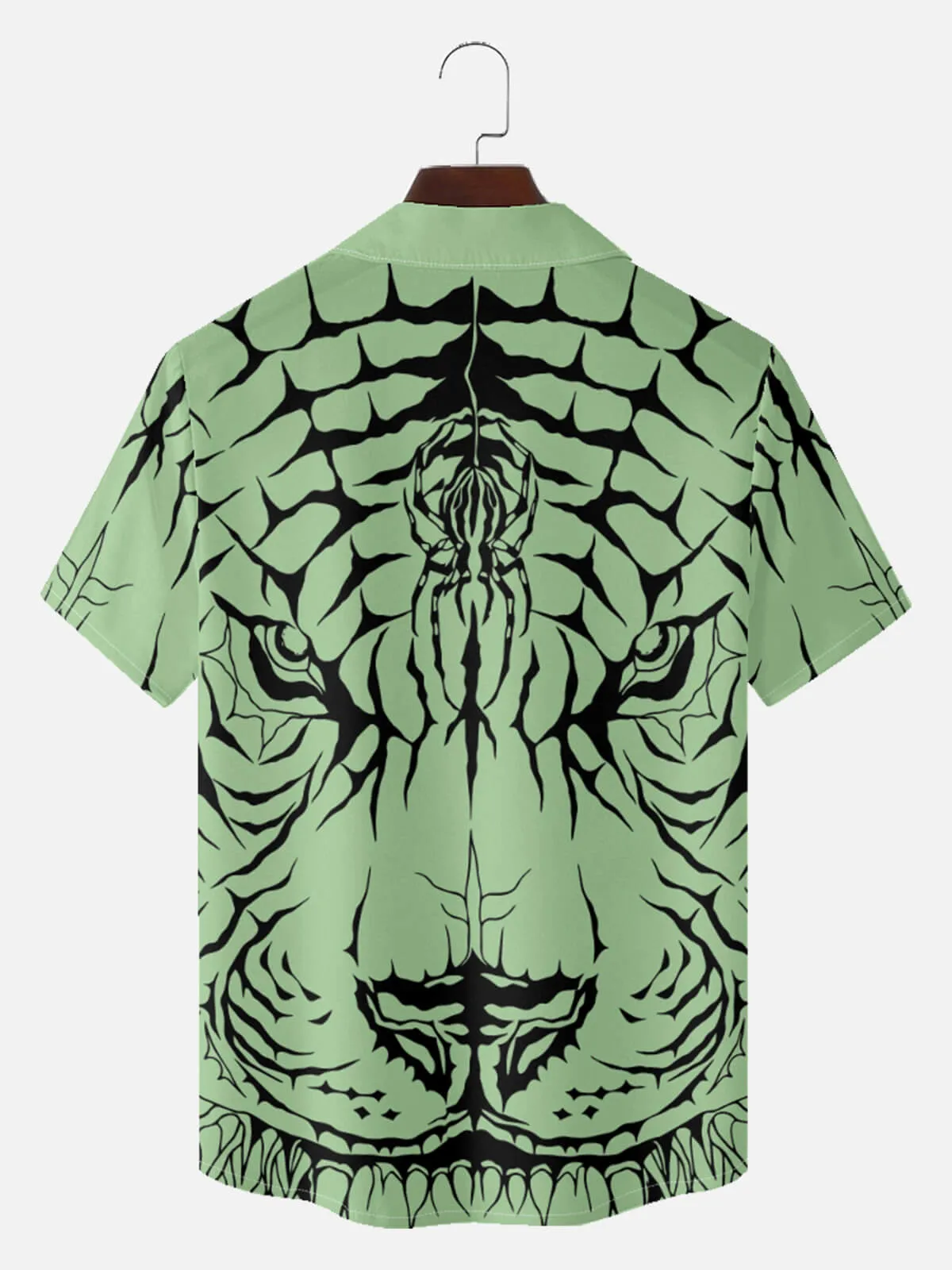 Tall Men's Abstract Tiger & Web Graphic Short Sleeve Shirt sold by Eleven Oasis product image thumbnail 5