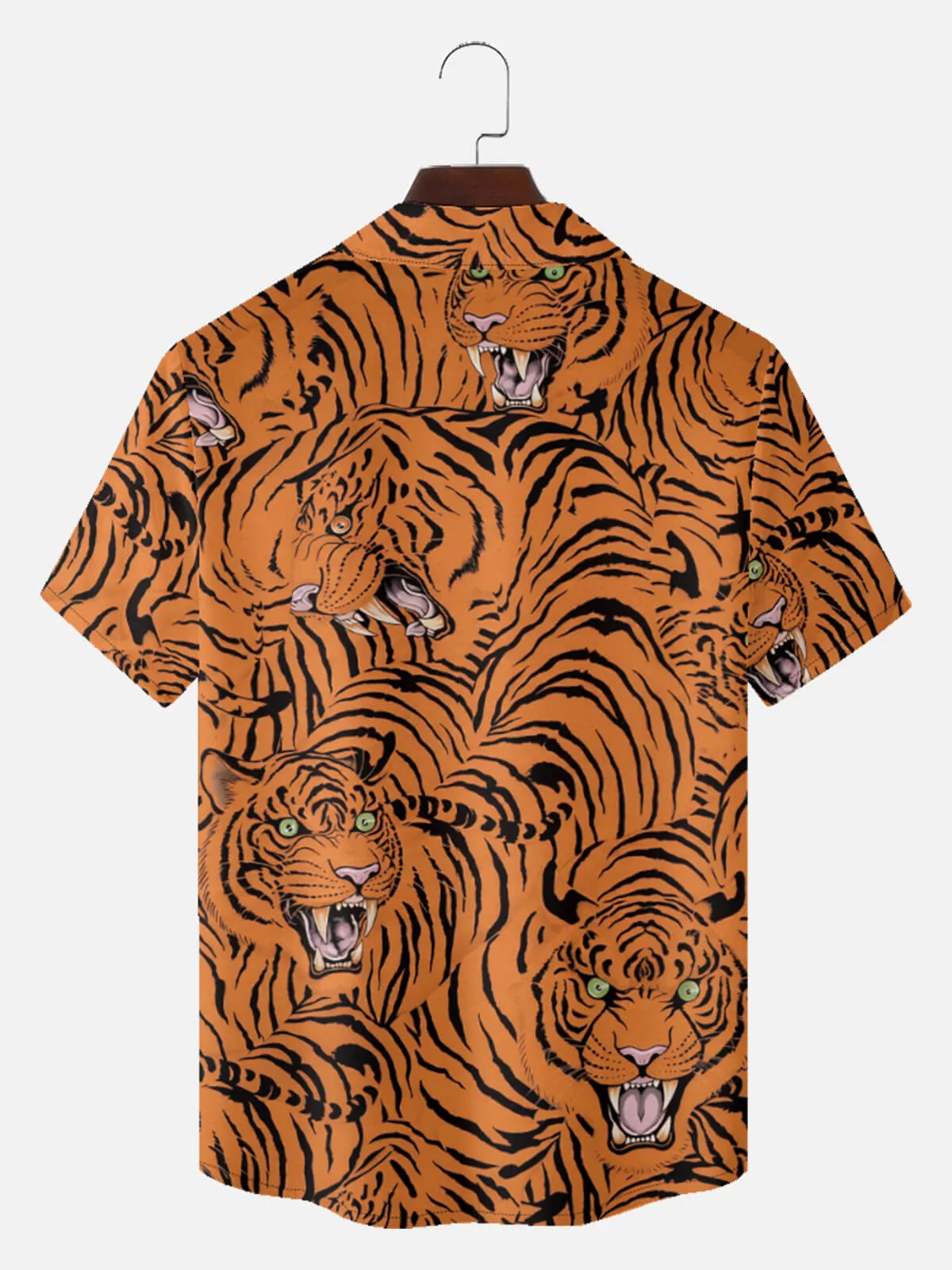 Men's Japanese Tiger Wave Short Sleeve Shirt sold by Eleven Oasis product image thumbnail 3