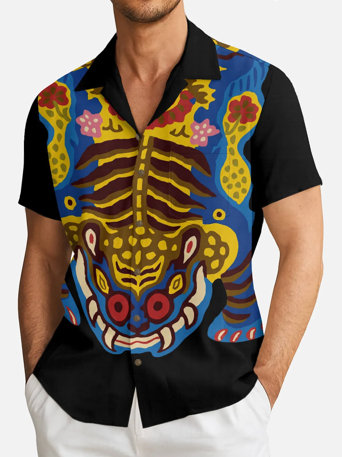 Men's Korean Jakhodo Tiger Short Sleeve Shirt sold by Eleven Oasis product image thumbnail 2