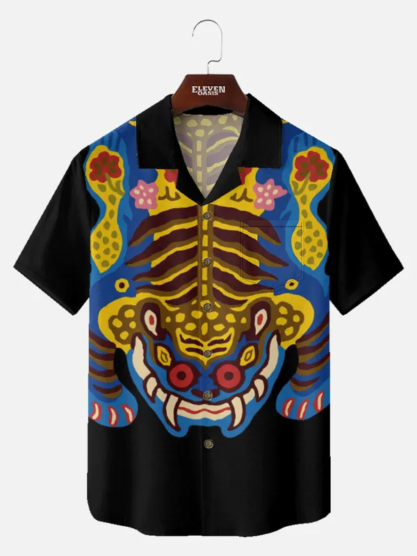 Men's Korean Jakhodo Tiger Short Sleeve Shirt sold by Eleven Oasis
