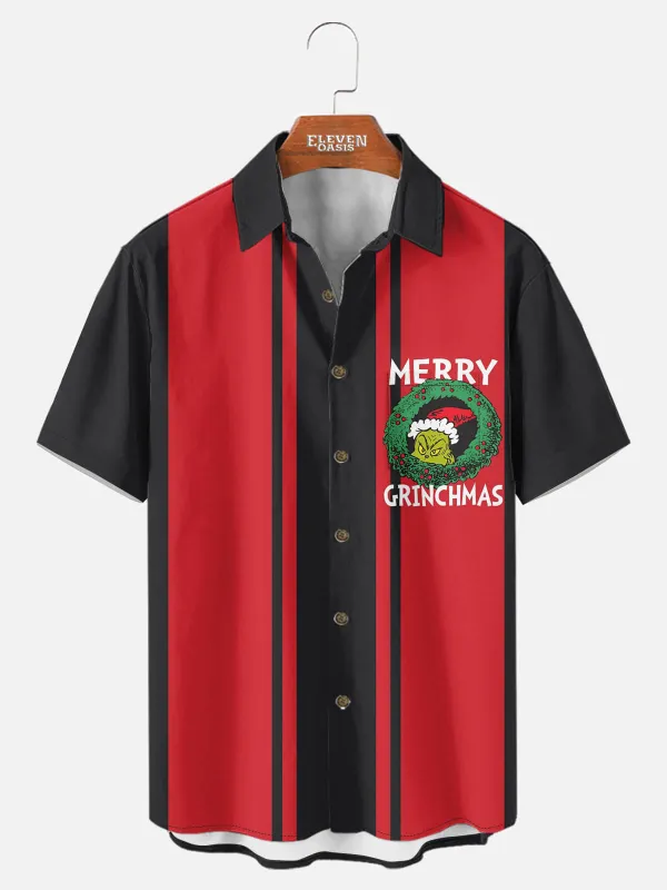 Men's Grinchmas Wreath Short Sleeve Shirt sold by Eleven Oasis