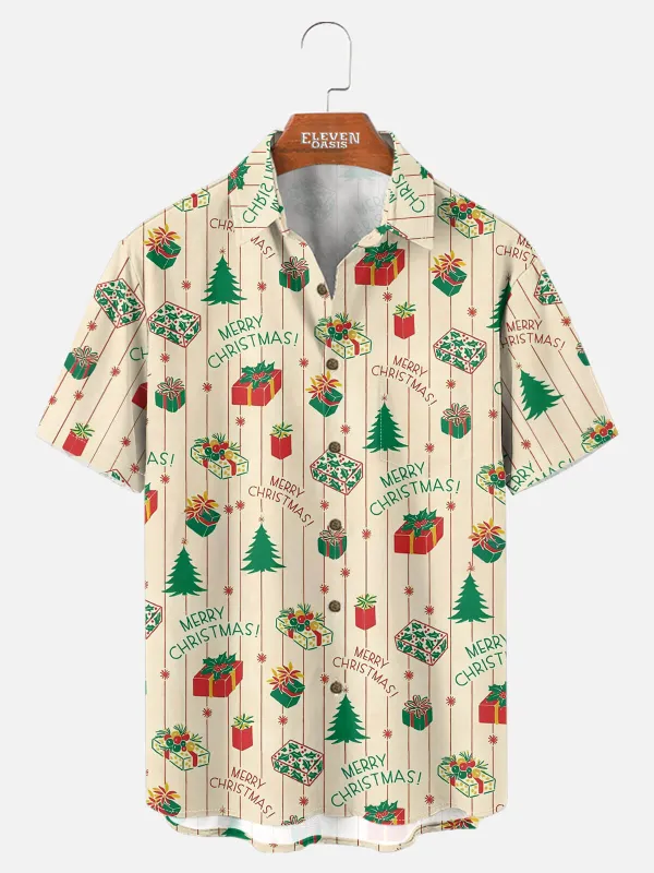 Tall Men's Christmas Gifts and Trees All Over Print Short Sleeve Shirt sold by Eleven Oasis