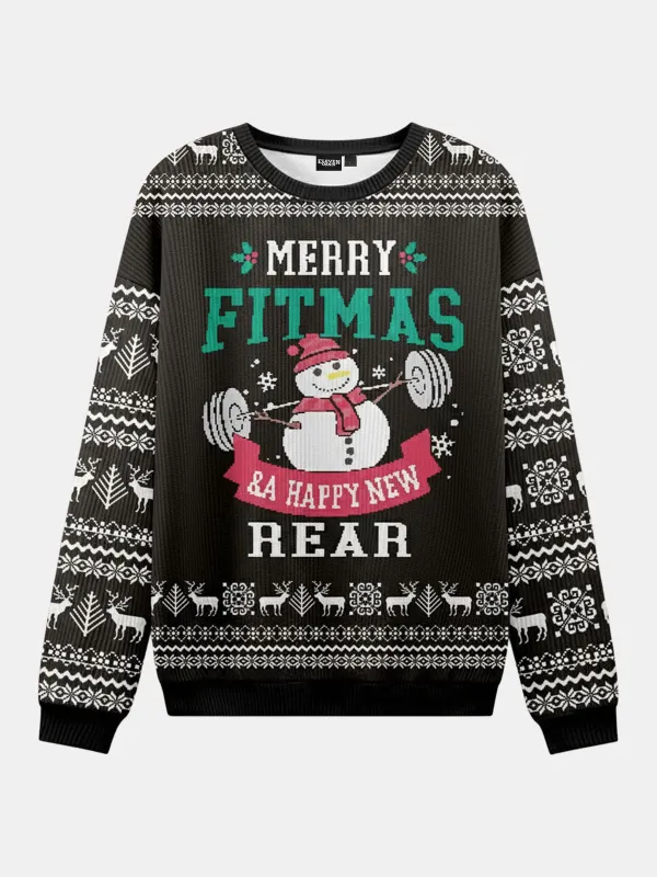 Merry Fitmas Rear Ugly Christmas Sweater sold by Eleven Oasis