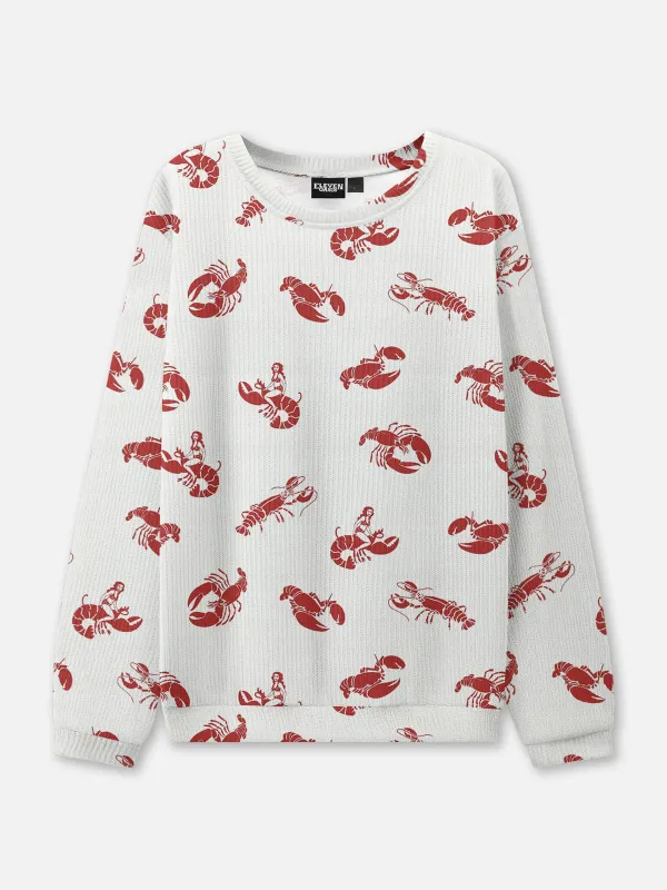 Lobster Art Crew Neck Sweatshirt sold by Eleven Oasis