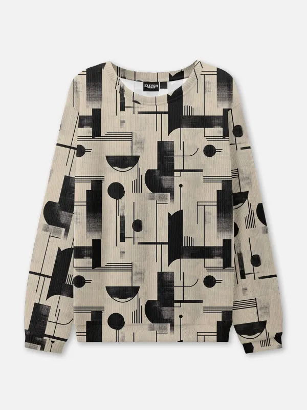 Abstract Pattern Crew Neck Sweatshirt made by Eleven Oasis