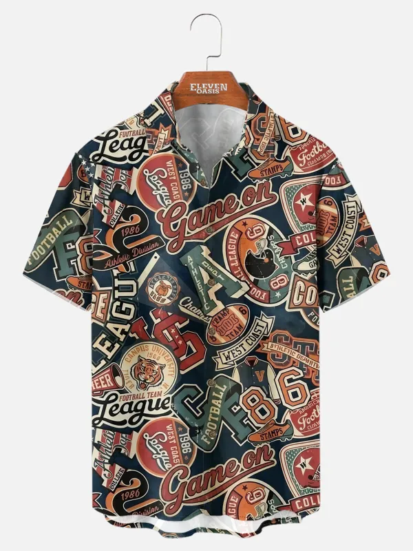 Men's Vintage Football League Short Sleeve Shirt sold by Eleven Oasis