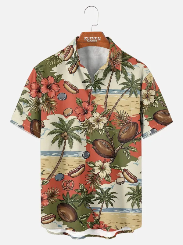 Men's Tropical Retro Football Short Sleeve Shirt sold by Eleven Oasis