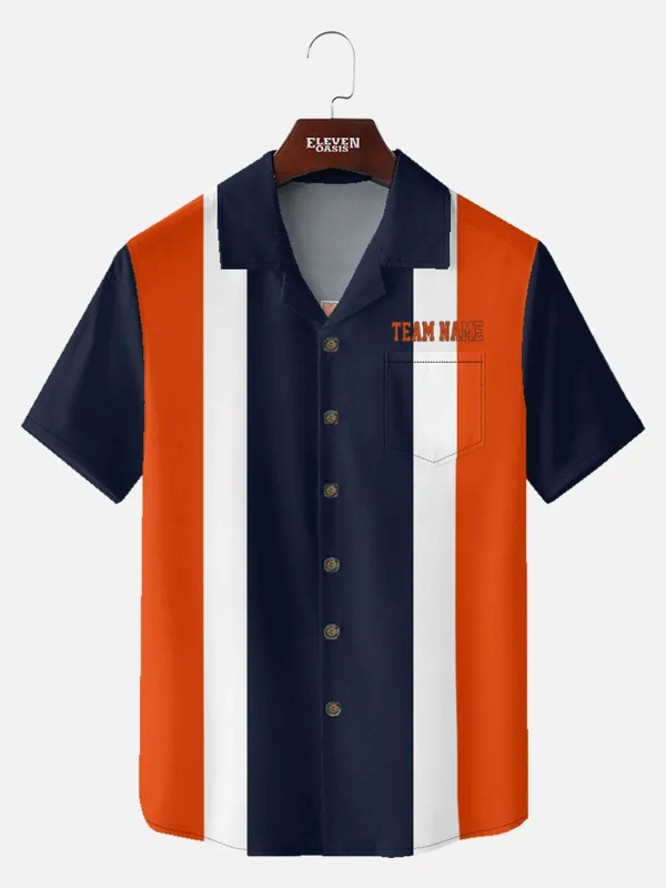 Tall Men's Custom Chicago Football Bowling Short Sleeve Shirt sold by Eleven Oasis