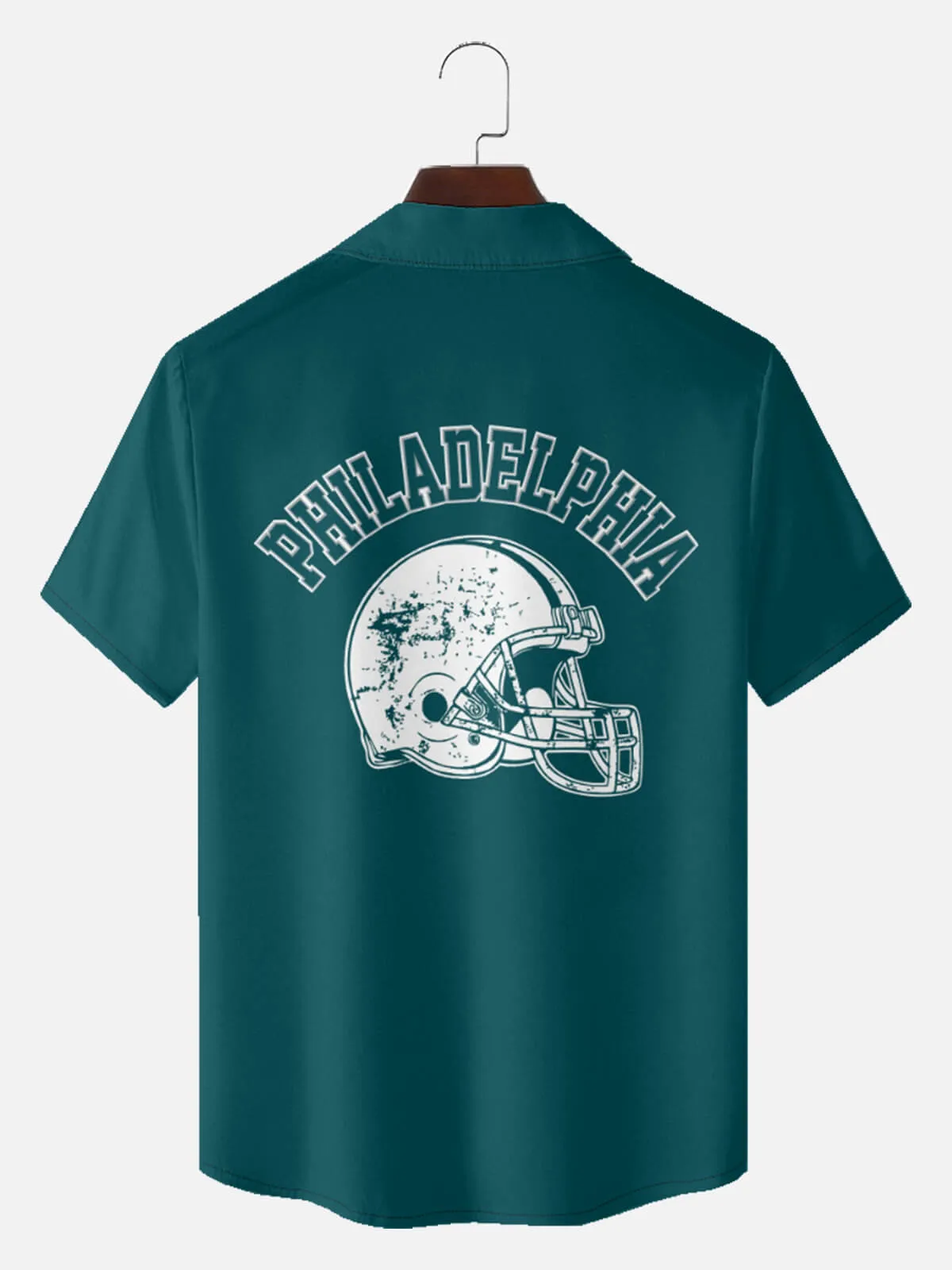 Tall Men's Custom Philadelphia Football Bowling Short Sleeve Shirt sold by Eleven Oasis product image thumbnail 2