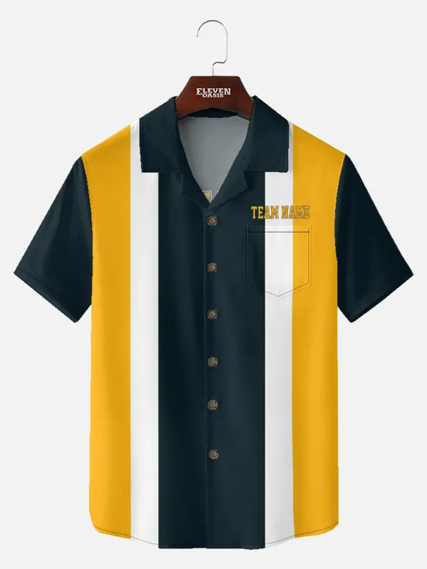 Tall Men's Custom Pittsburgh Football Bowling Short Sleeve Shirt sold by Eleven Oasis