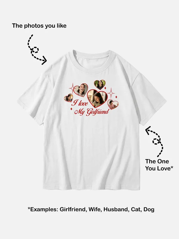 Custom Love Photo Cotton Short Sleeve T-Shirt sold by Eleven Oasis