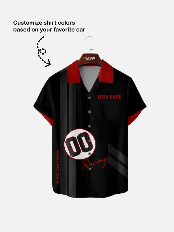 Men's Custom Racing Stripes & Number Short Sleeve Shirt sold by Eleven Oasis