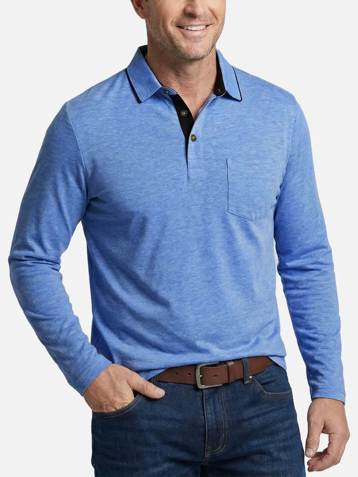 Men's Long Sleeve Polo Shirt sold by Eleven Oasis product image thumbnail 4