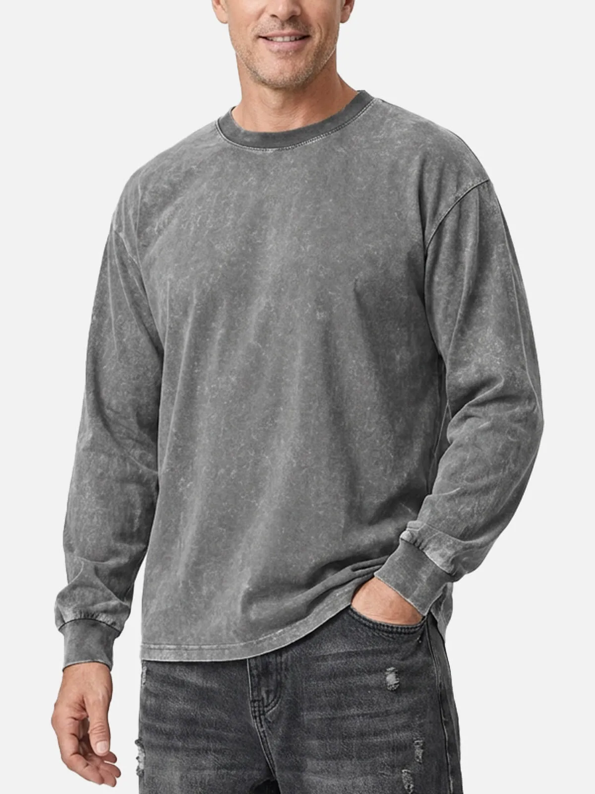 Men's Vintage Wash Long Sleeve T-shirt sold by Eleven Oasis product image thumbnail 2