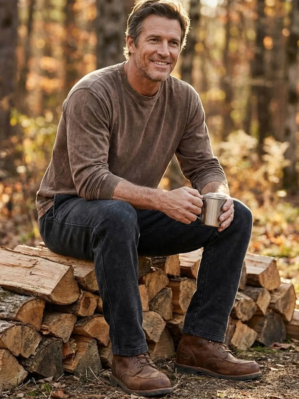 Men's Vintage Wash Long Sleeve T-shirt sold by Eleven Oasis product image thumbnail 3