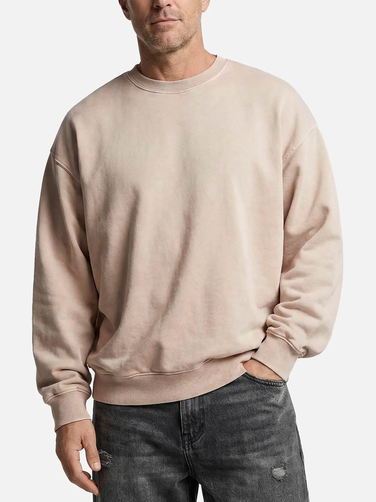 Men's Vintage Washed Cotton Sweatshirt sold by Eleven Oasis product image thumbnail 5