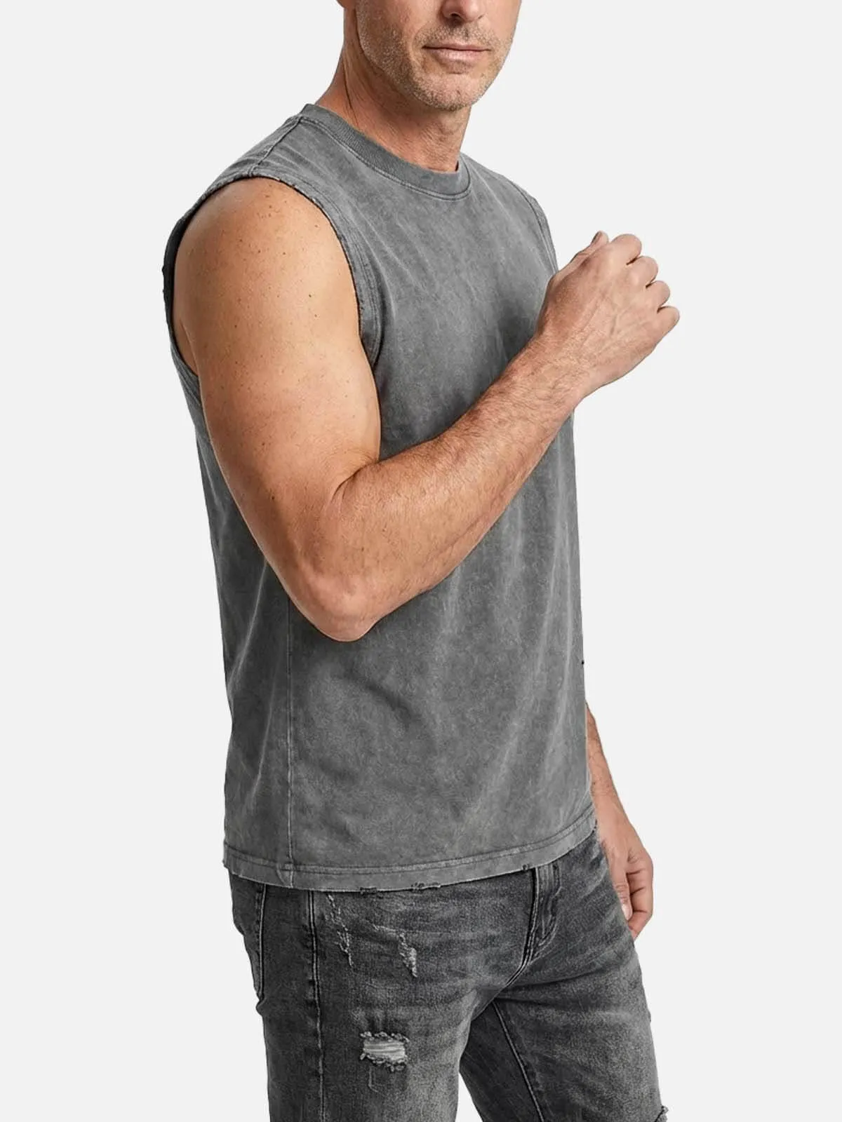 Men's Vintage Washed Cotton Tank Top sold by Eleven Oasis product image thumbnail 5