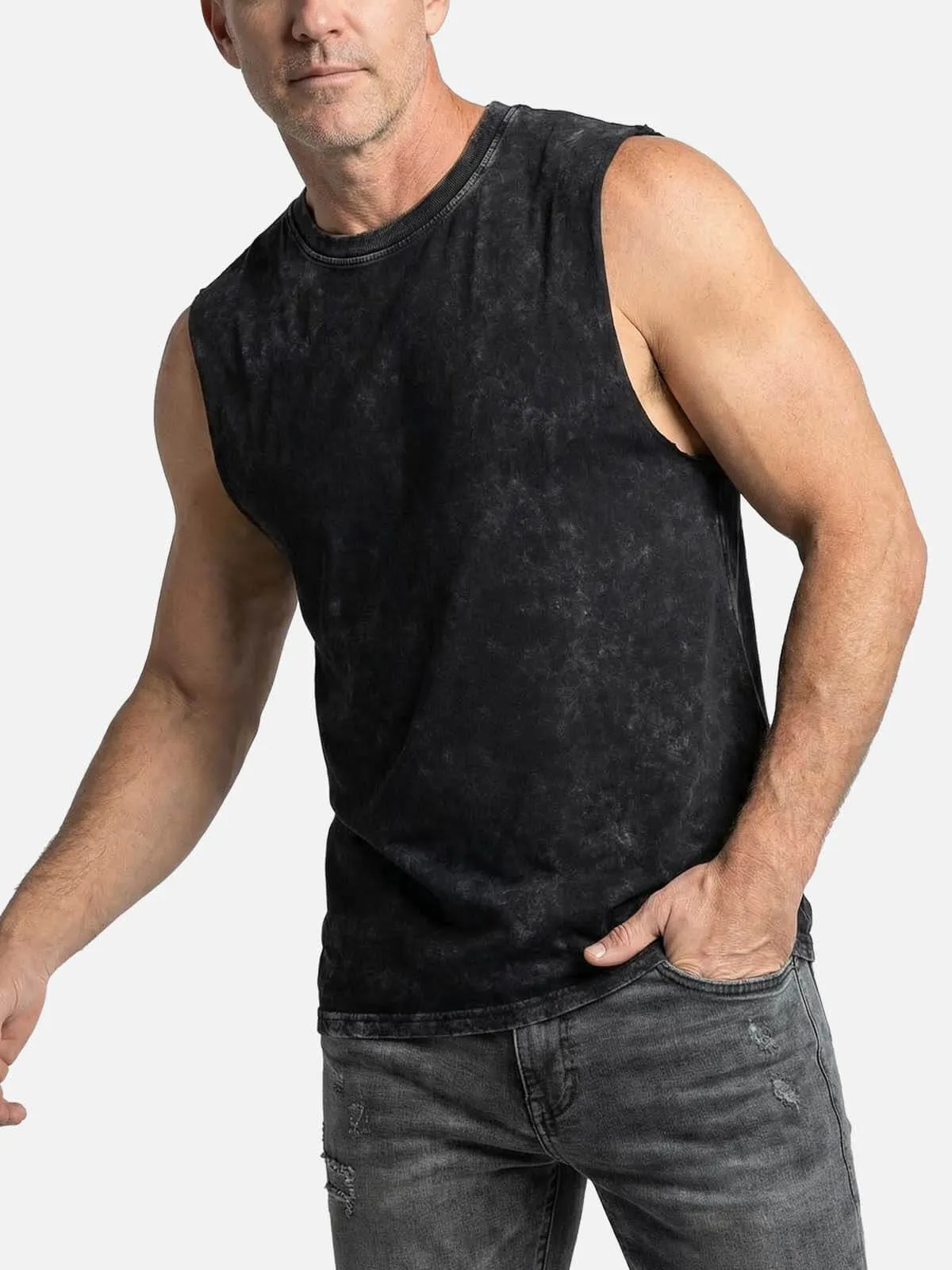 Men's Vintage Washed Cotton Tank Top sold by Eleven Oasis product image thumbnail 2