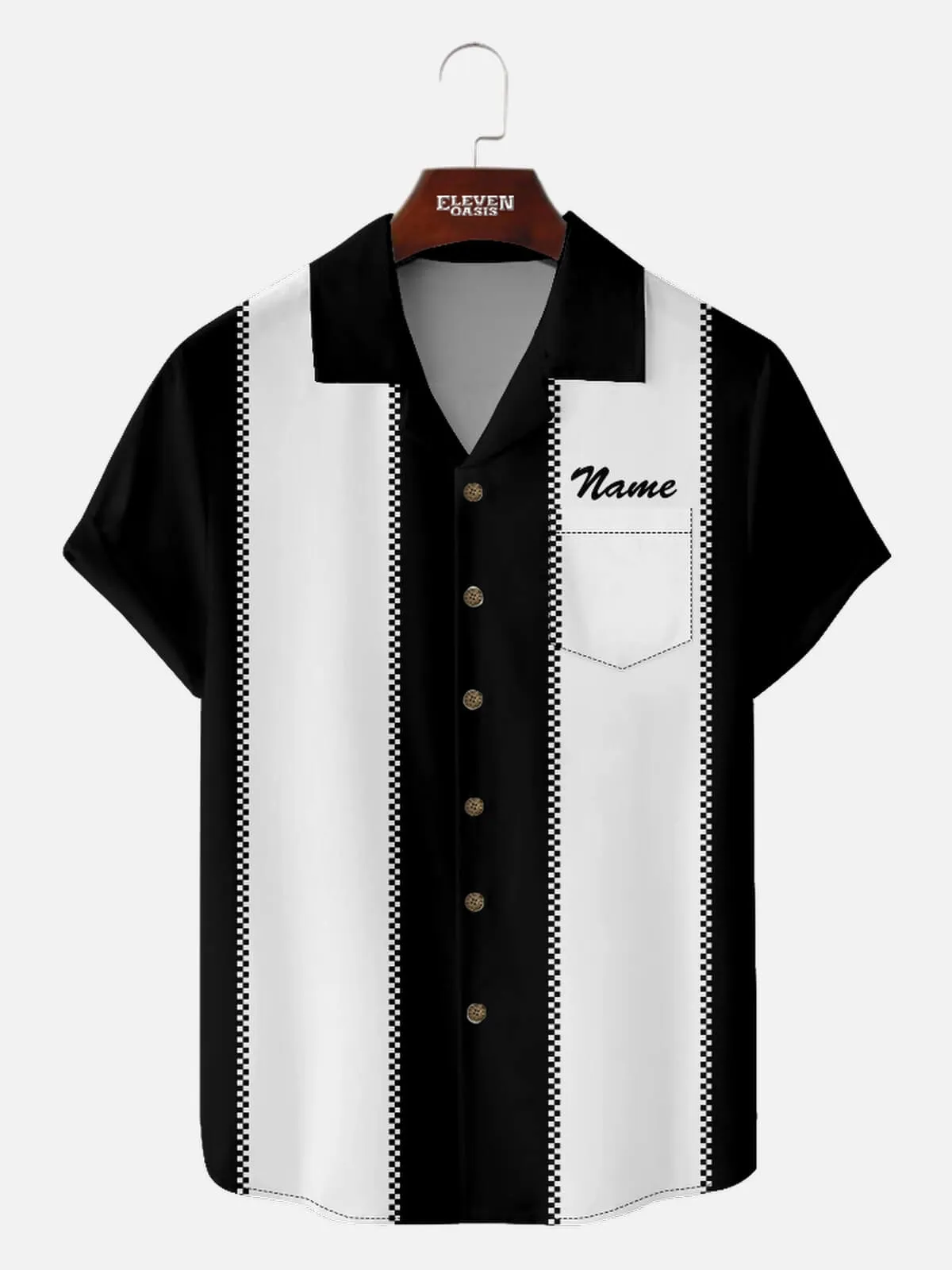 Tall Men's Customizable Striped Short Sleeve Shirt sold by Eleven Oasis product image thumbnail 3